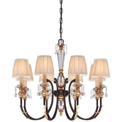 Metropolitan Lighting Bella Cristallo French Bronze with Gold Leaf Highlights