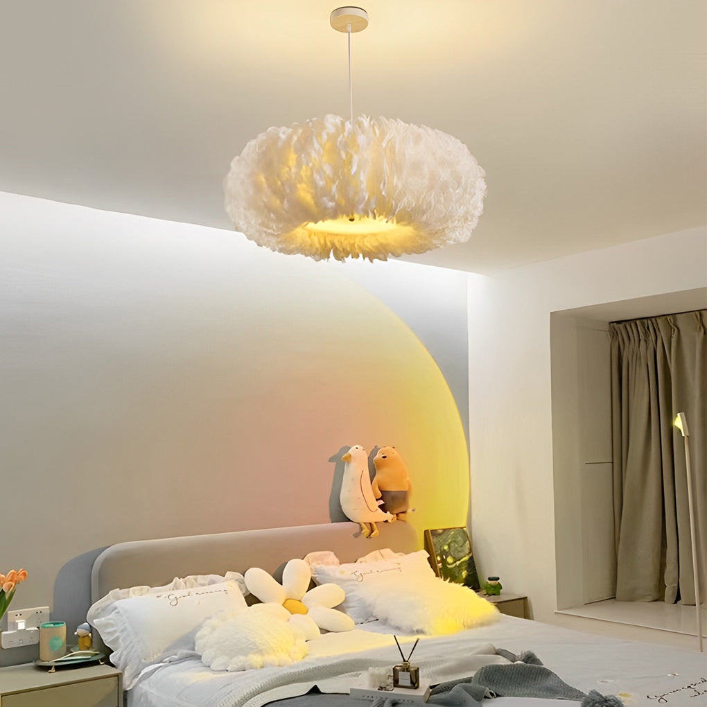 Minimalist Feathers White Creative Modern Pendant Lighting Chandelier