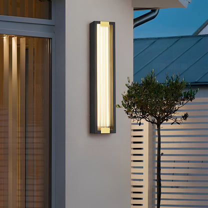 Rectangular Waterproof LED Black Modern Porch Lights Wall Sconces