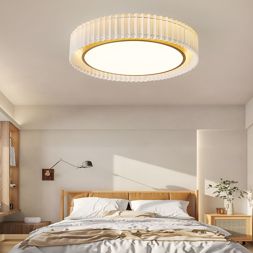 Circular Pleated 3 Step Dimming Light LED Nordic Ceiling Light Chandeliers