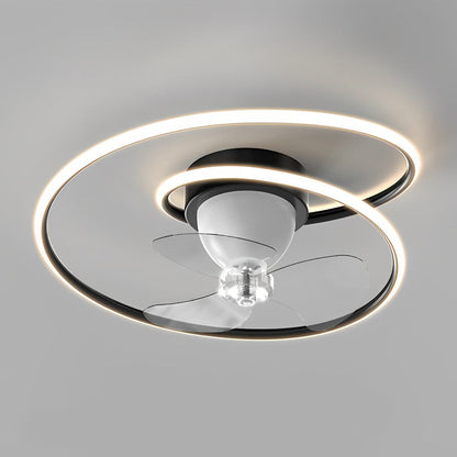 Smart 360° Rotating LED Stepless Dimming Timing Modern Ceiling Fans Light