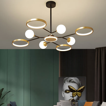 6 Lights Circles LED Modern Ceiling Lights Chandelier Hanging Lamp