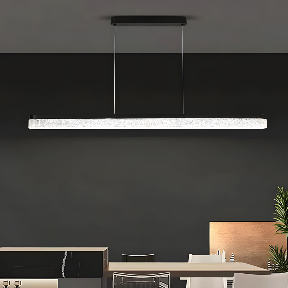 1 Light 47.24-In Island Light Dimmable Black Linear Pendant Light