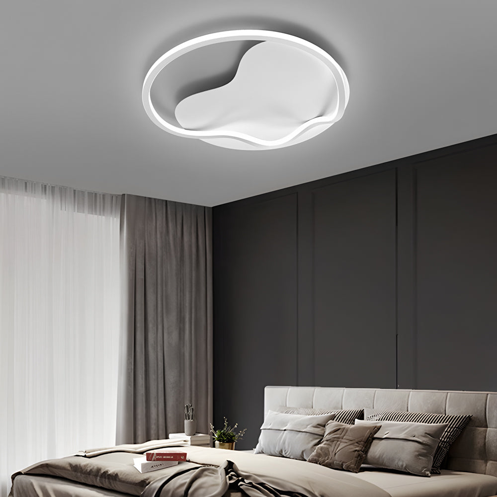 Round Minimalist 3 Step Dimming LED Dimmable White Modern Ceiling Lights