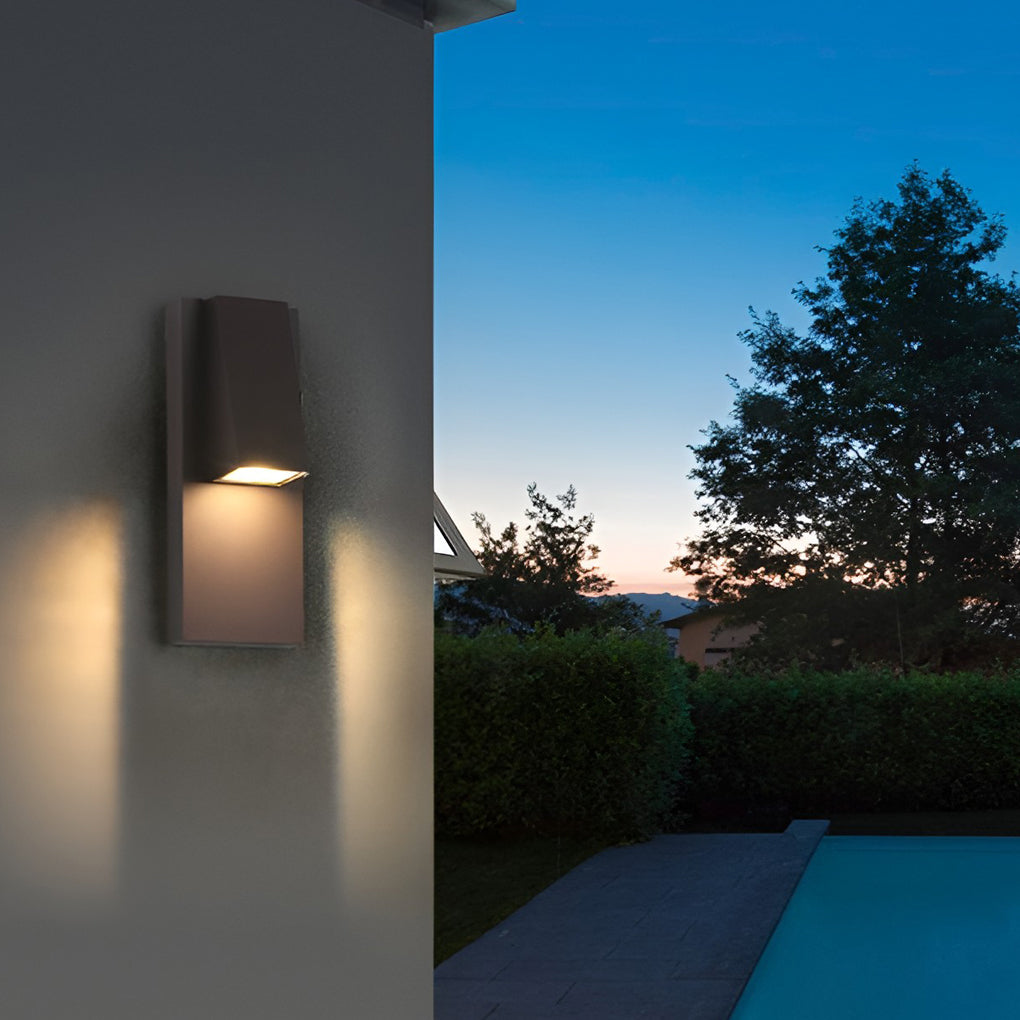 Rectangle Waterproof LED Black Modern Outdoor Wall Lamp Wall Light Fixture