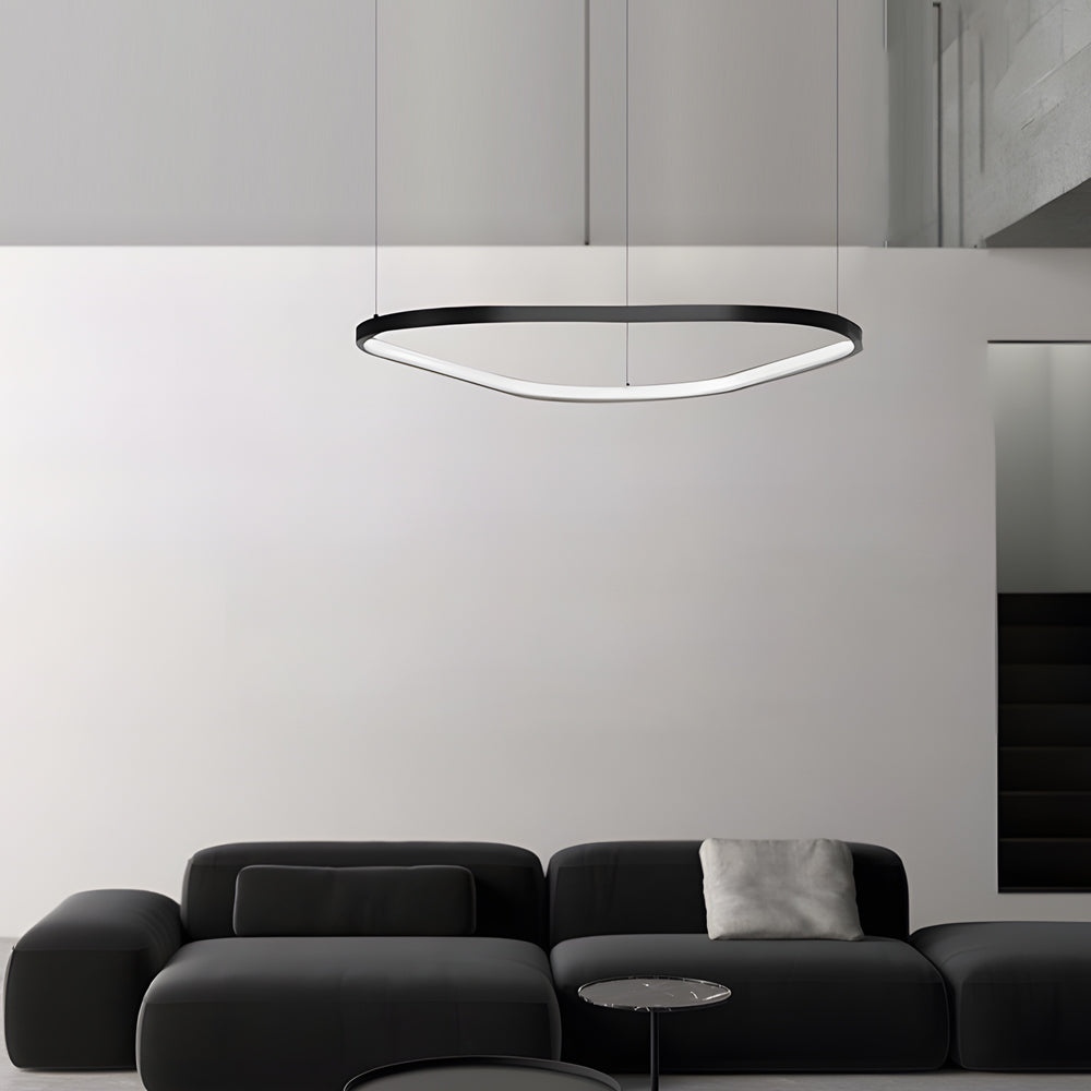 Black 1/2/3-Light Triangle Ring Chandelier