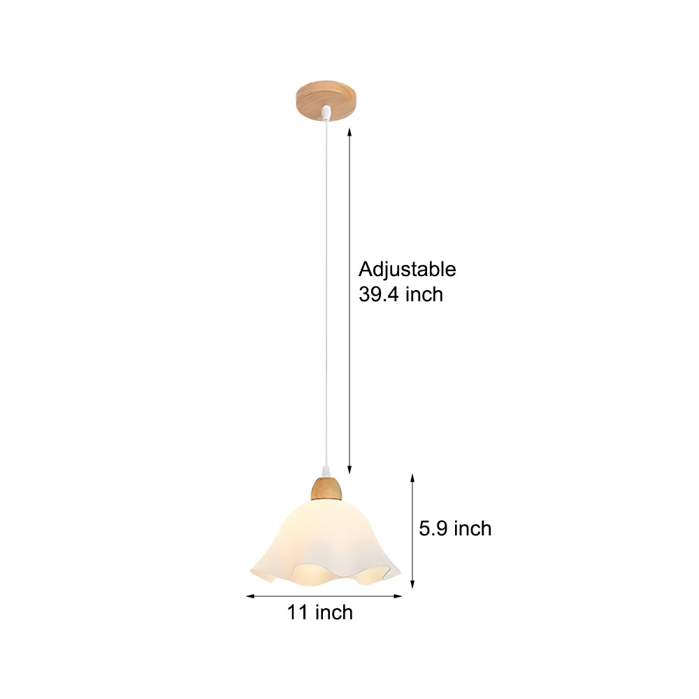 Acrylic Flower Creative Elegant Wood White Nordic Pendant Lights Chandelier