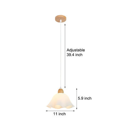 Acrylic Flower Creative Elegant Wood White Nordic Pendant Lights Chandelier