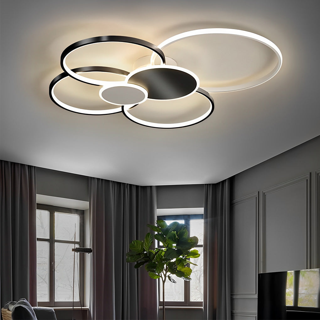 Multiple Circles LED Flush Mount Ceiling Light Acrylic Silica Gel Cluster Light