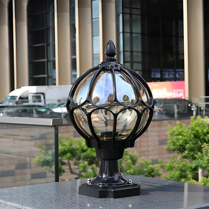 Vintage Outdoor Pier Mount Post Light with Glass Globe