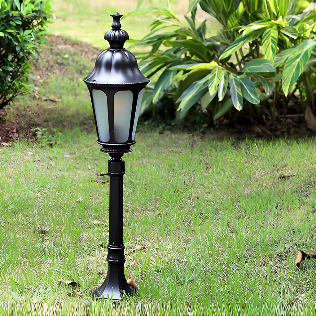 Outdoor Waterproof LED Black European-style Lawn Lights Path Lamp Post