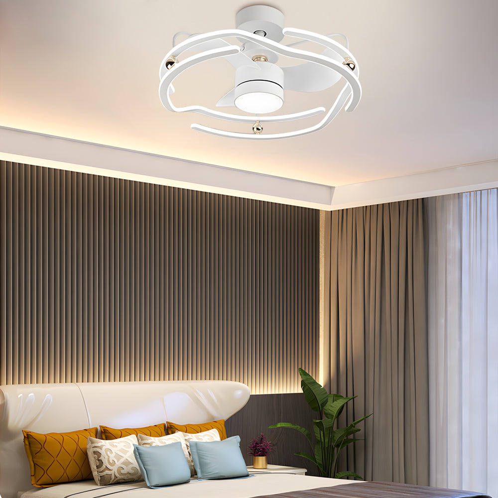 23.6’’ Low Profile Ceiling Fan with Dimmable Light and Remote