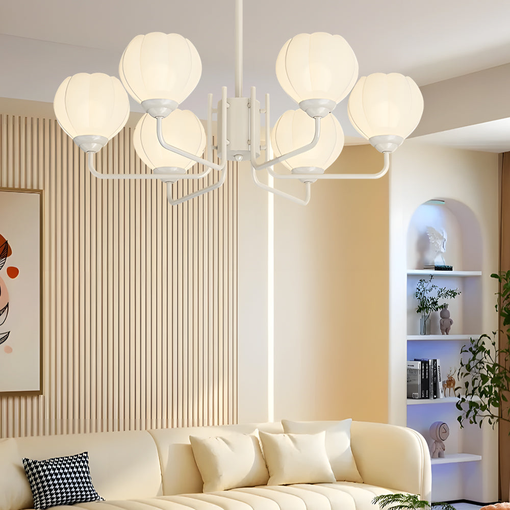 6 Flowers Round Bell Orchid Three Step Dimming Modern Hanging Lights Fixture