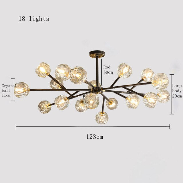 Rama Branch Chandelier, Black