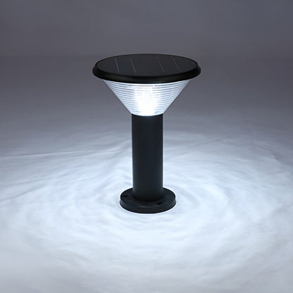 Round Light Control Induction Black Modern Outdoor Solar Pathway Lights