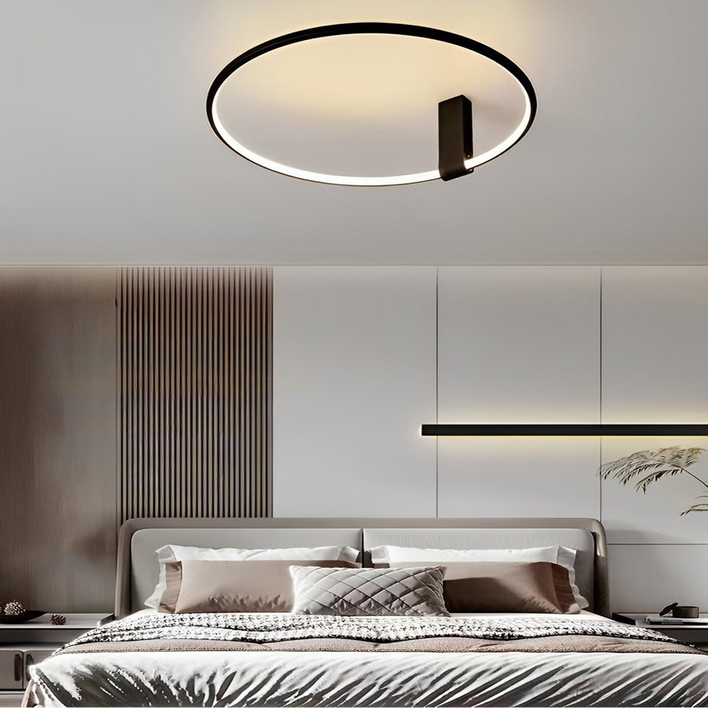 Adjustable Minimalist Round 3 Step Dimming LED Black Modern Ceiling Lights