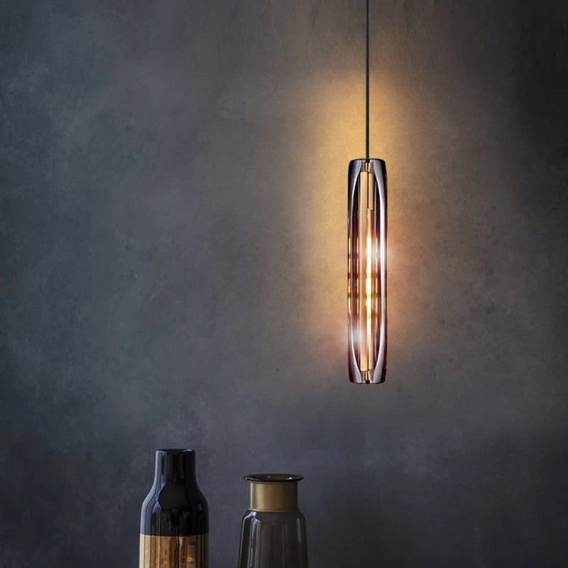 Smoke Grey Crystal Pendant Light