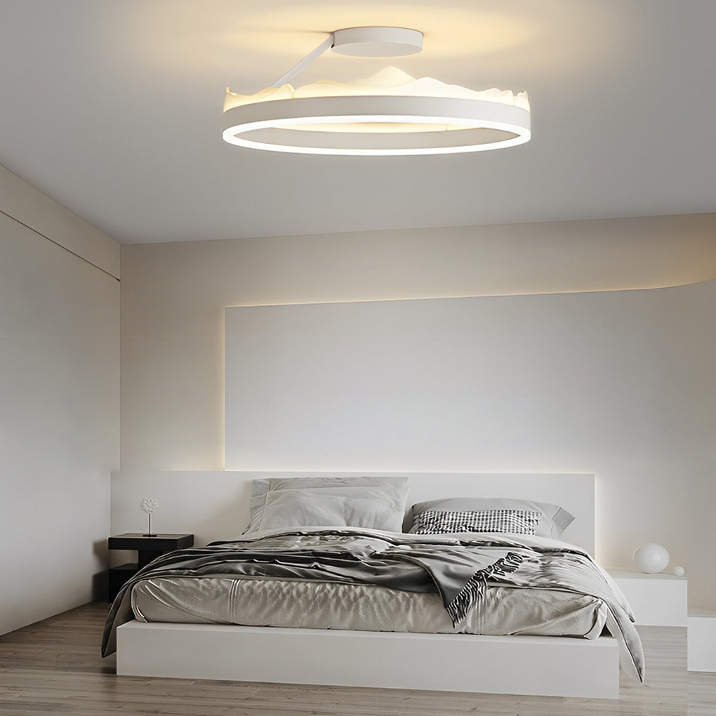 Round Stepless Dimming LED White Ins Nordic Ceiling Lights Flush Mount Lighting