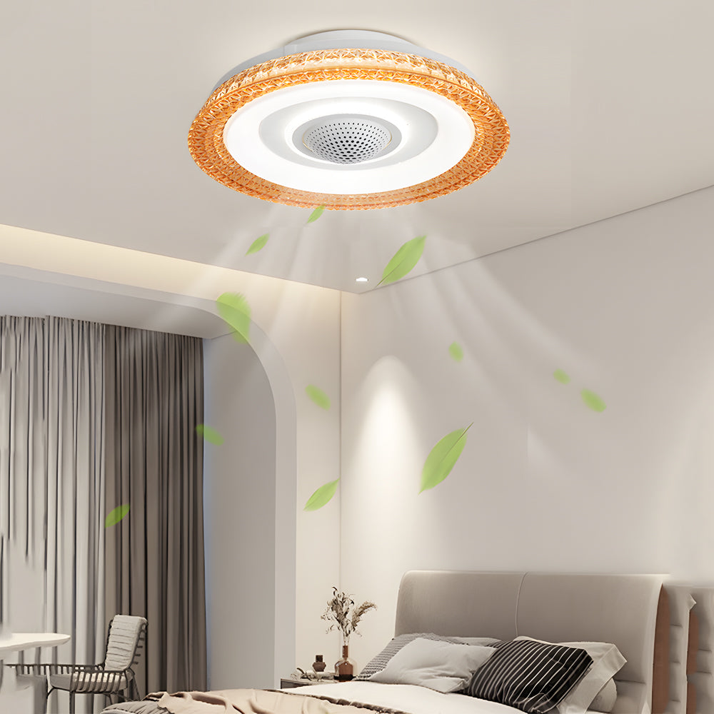 20 in. W 6-Speed Indoor Bladeless Smart Ceiling Fan with Remote and Dimmable LED