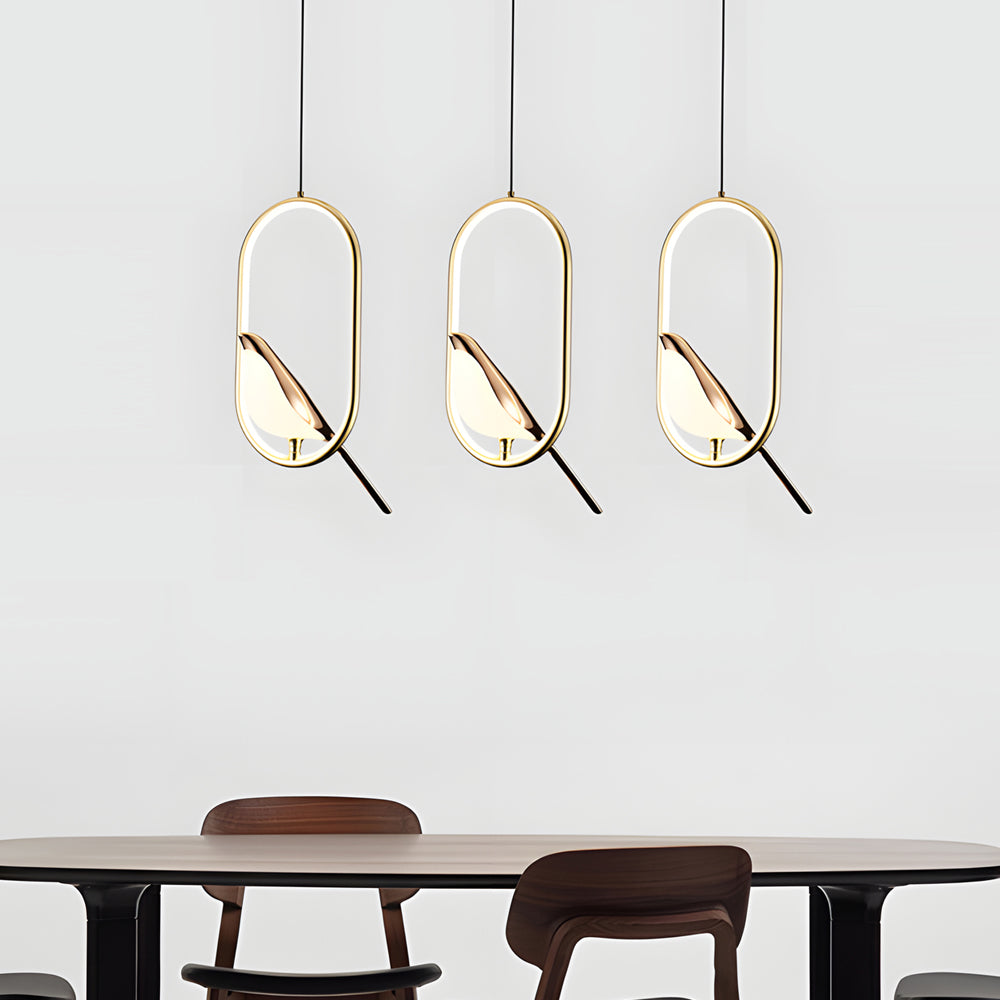 Modern Magpie Pendant Light - Circle/Oval Ring