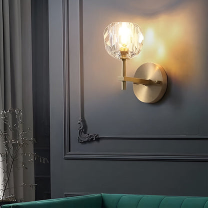 Ball-shaped LED Crystal Gold Postmodern Plug in Sconce Lighting Wall Lamp