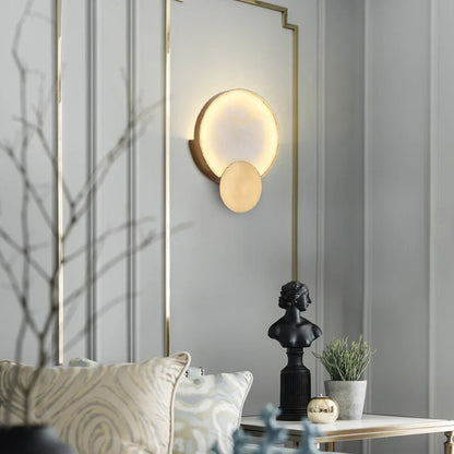 Moonshade Natural Marble & Copper Wall Sconce