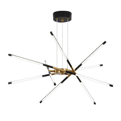 Modern Stepless Dimming Long Strip Sputnik LED Chandelier - Gold/Black+Gold