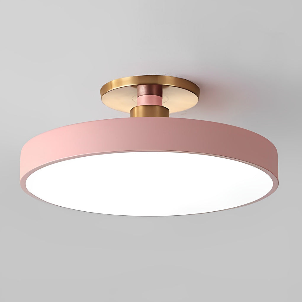 Modern Thick Circular LED Nordic Semi-Flush Mount Ceiling Light