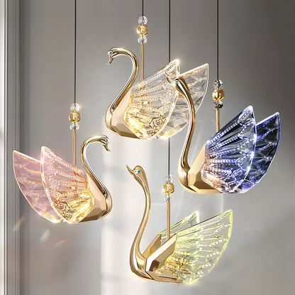 Zinc Alloy Acrylic Swan Creative LED Modern Minimalist Pendant Lights