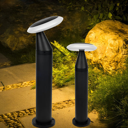 Waterproof Round Mushroom LED Black Modern Pathway Lights Lawn Lamp