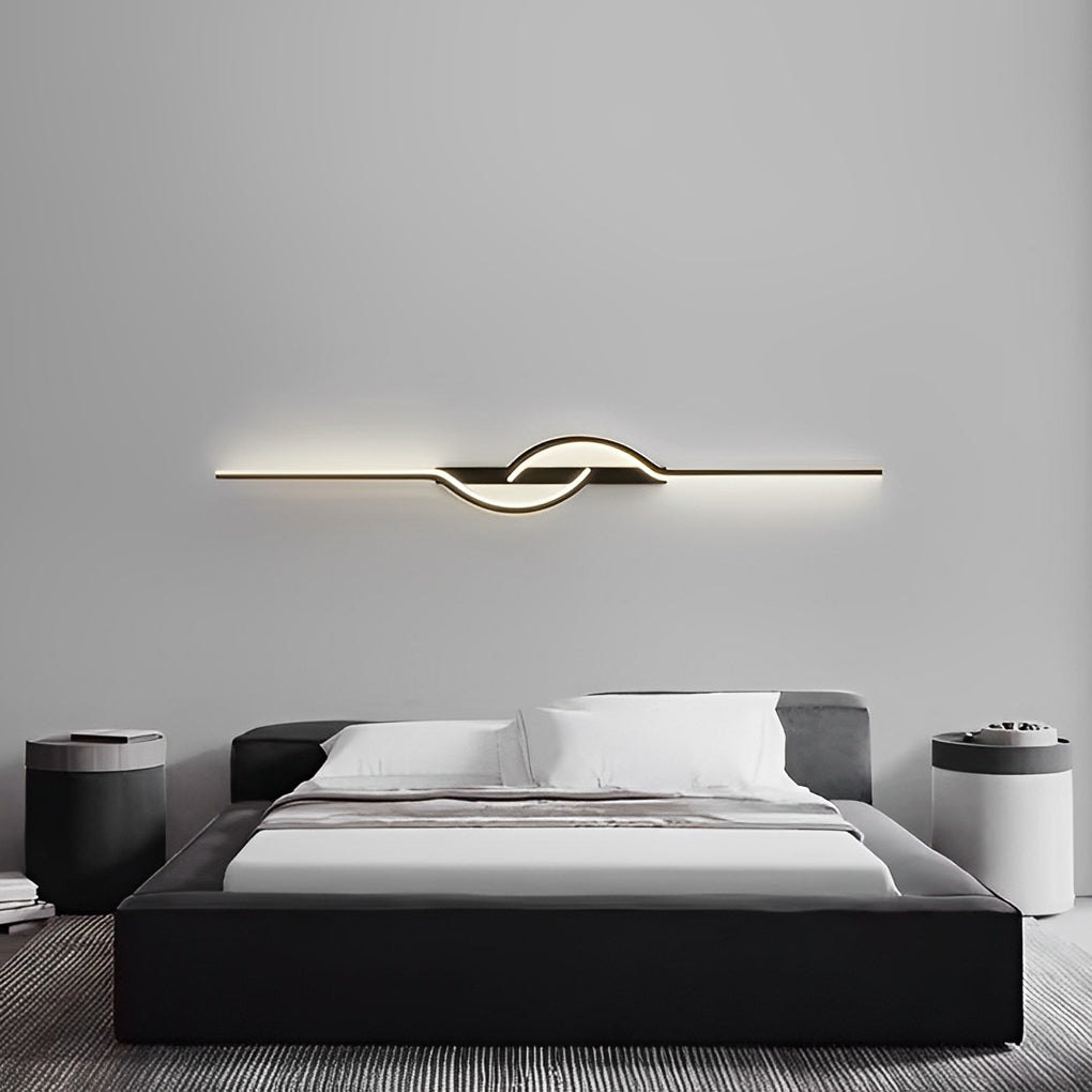 Strip Creative Stepless Dimming 3 Step Dimming Black Modern Wall Lamp