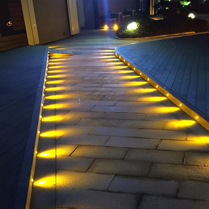 10pcs Silver Polished LED in-Ground Step Lights DC12V Stainless Steel Modern Park Square Lighting