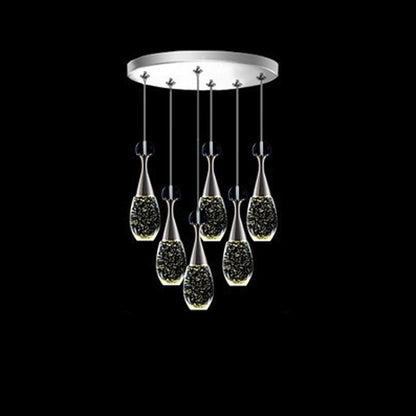 Mini Crystal Electroplated Metal LED Modern Pendant Light Hanging Lamp