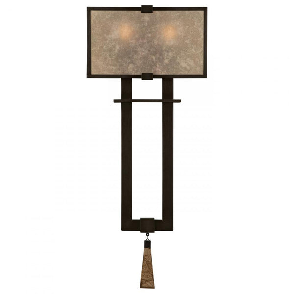 Wall Sconce, 2-Light, Brown Patinated Bronze, Translucent Mica Shade, 24"H (600550ST 6DNH)