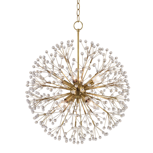 Dunkirk Chandelier in Aged Brass