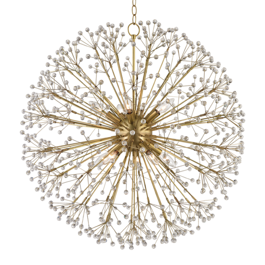 Dunkirk Chandelier in Aged Brass