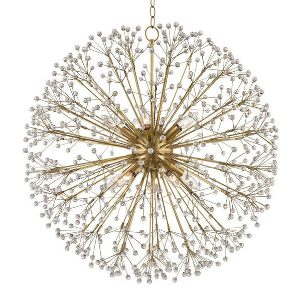 Chandelier, 10-Light, Aged Brass, 30"W (6030-AGB 9ZC8H)