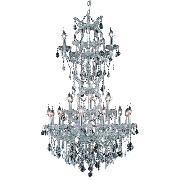 Maria Theresa Chrome Twenty-Five Light 30-Inch Chandelier with Royal Cut Clear Crystal