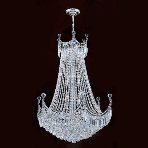 Corp Empire 15-Light Chrome Finish with Clear-Crystals Chandelier