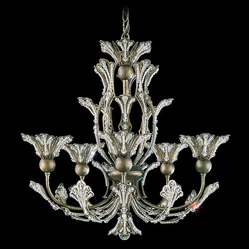 Rivendell Bronze Umber Five-Light Chandelier with Clear Swarovski Element Crystal