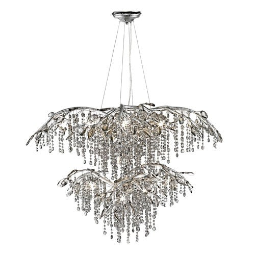 Autumn Twilight Mystic Silver Two Tier Chandelier