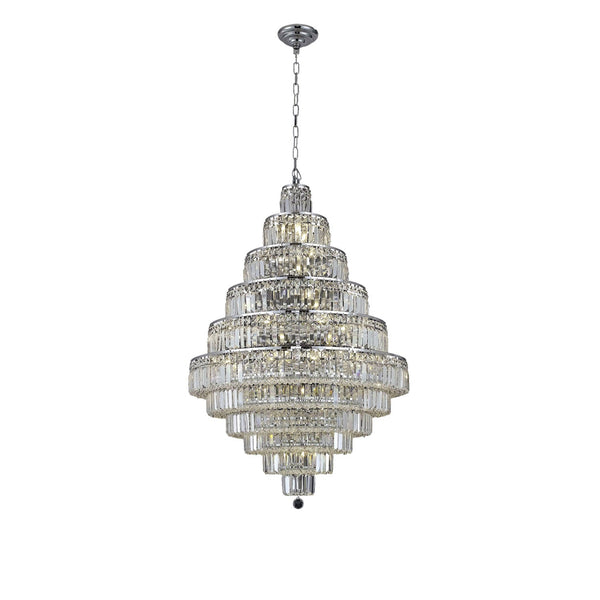 Maxim Chrome Thirty-Light Chandelier with Clear Royal Cut Crystals