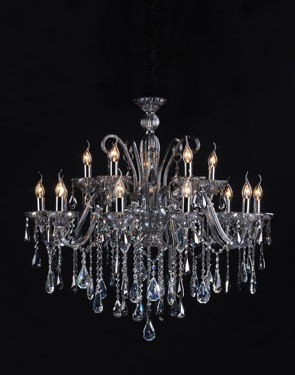 Polished chrome 15 light traditional crystal Chandelier