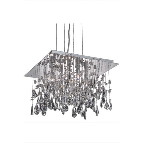 Chrome Five-Light Chandelier with Clear Royal Cut Crystals