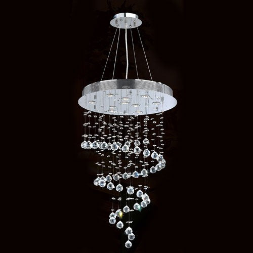 Corp Helix 10-Light Chrome Finish with Clear-Crystals Chandelier