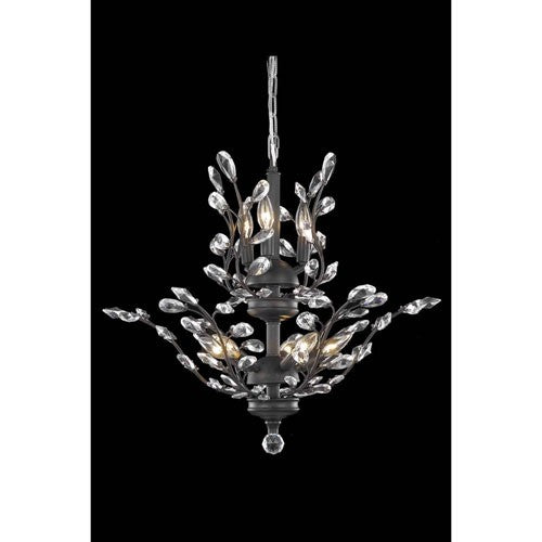 Bronze Eight-Light Chandelier with Royal Cut Crystal