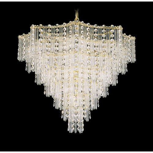 Gold 13-Light Clear Gemcut Pendant, 20.5W x 18H x 20.5D