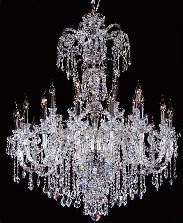 polished chrome 24 Lights Bohemian Crystal chandelier