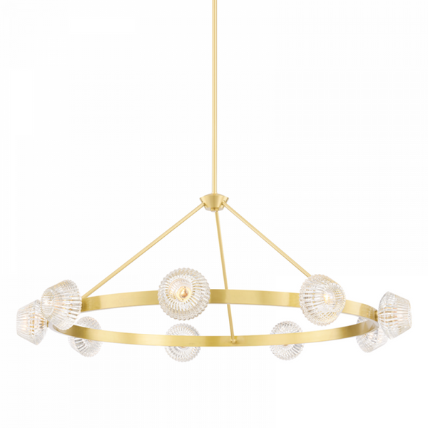 Chandelier, 9-Light, Aged Brass, 50.5"W (6150-Agb A8L7A)