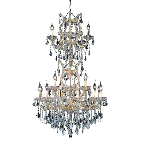 Maria Theresa Gold Twenty-Five Light 30-Inch Chandelier with Royal Cut Clear Crystal